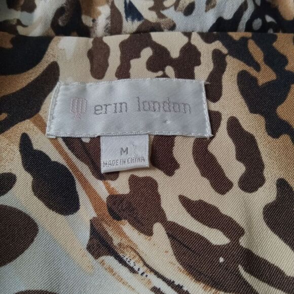 Erin London Vintage Animal Pattern Lightweight Zip Up Jacket Women's Size Medium - Picture 3 of 12